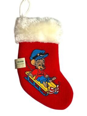 Vintage Sears An American Tail Fievel Christmas Stocking